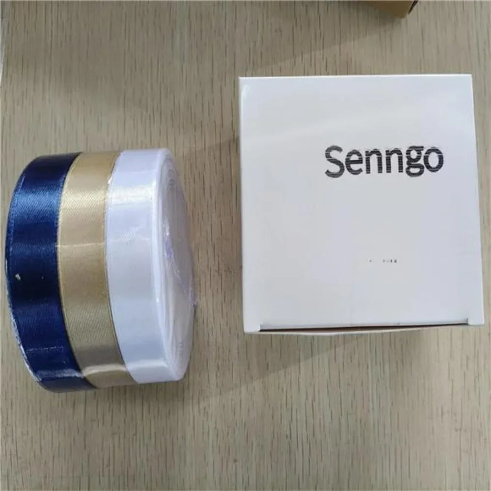 3 Roll Satin Ribbon White Navy Blue Gold Double Face 25 Yards for Gift Wrapping